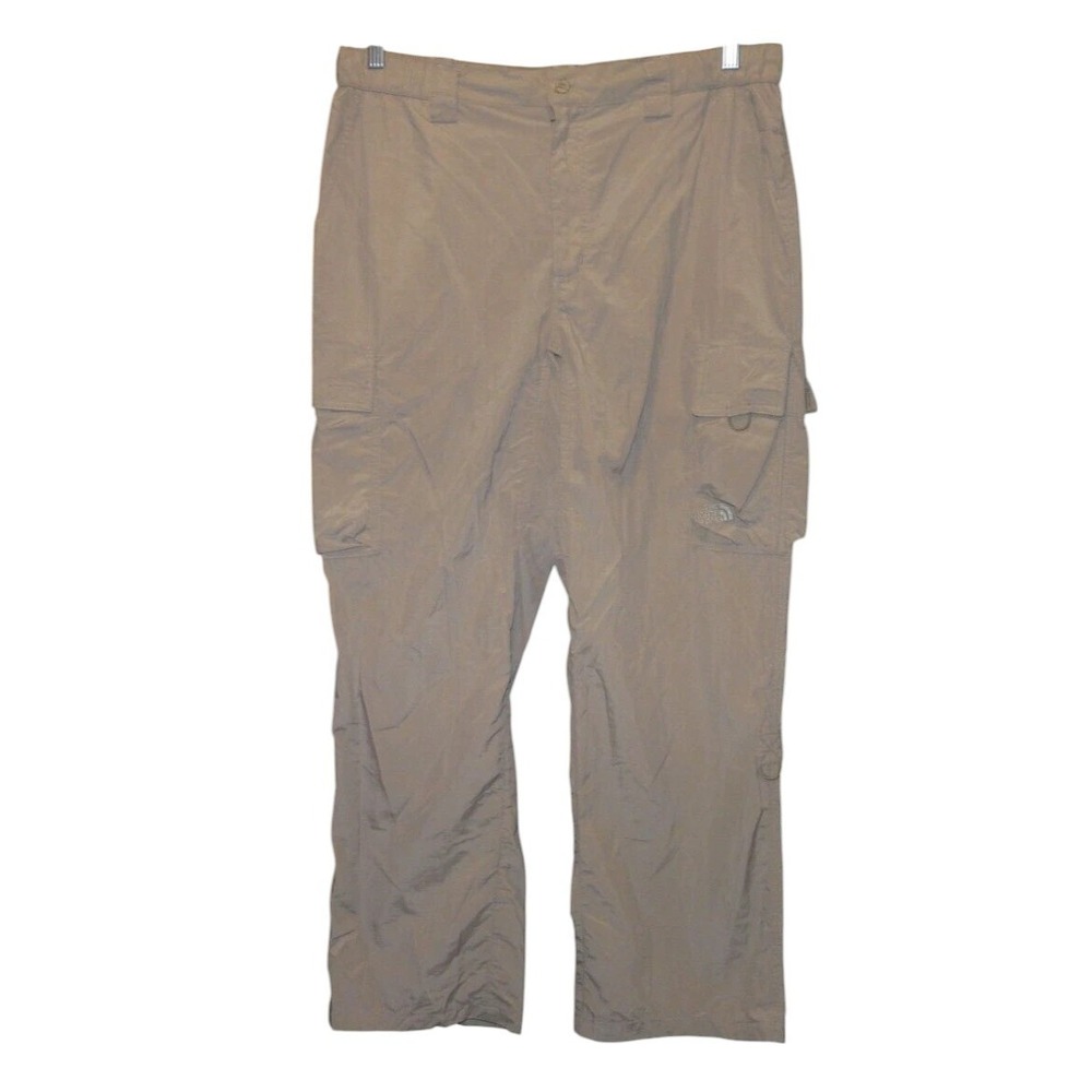 The North Face Mens Large Short Tan Lightweight Cargo Pants Hiking Trail Outdoor